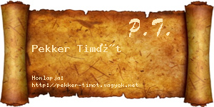 Pekker Timót névjegykártya